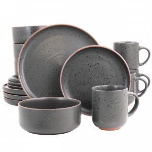 Meritage 105352.16 Lava Stone 16 Piece Terracotta Dinnerware Set In Gr