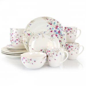 Gibson 122912.16 Home Floral Splash 16 Piece Round Fine Ceramic Dinner