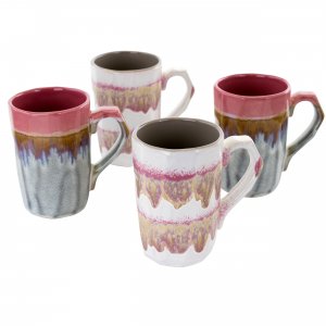 Gibson 120300.01 Home Everest Glaze 4 Piece 12 Ounce Stoneware Mug Set