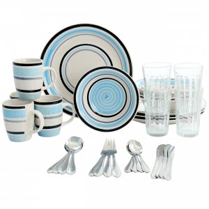 Gibson 129272.32 All U Need 32 Piece Ceramic Dinnerware Combo Set With