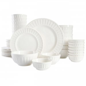 Gibson 90439.40R Home Gourmet Expressions Embossed Porcelain 40 Piece 