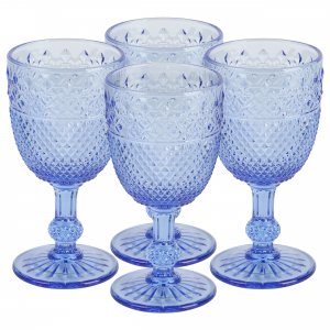 Martha 134076.01 Lourdes 4 Piece 10.8 Oz Soda Lime Glass Stemmed Goble