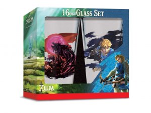 Nintendo DW16OZGL-2PECL Legend Of Zelda Glasses, 16 Oz Set Of 2 - Offi