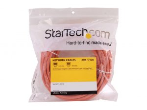 Startech CT8869 25ft Cat6 Ethernet Cable - Orange Snagless Gigabit - 1