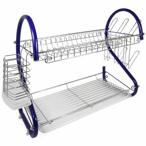 Better DR-166B 2-tier 16 In. Chrome Plated Dish Rack In Blue