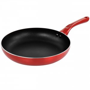 Better F1005R 10in Silver Metallic Non Stick Gourmet Fry Pan In Red