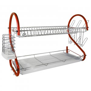 Better DR-225R 2-tier 22 In. Chrome Plated Dish Rack In Red