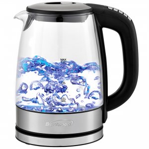 Brentwood KT-1982DBK Glass 1.7 Liter Electric Kettle With 6 Temperatur