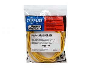 Tripp N201010YW 10ft Cat6 Gigabit Snagless Molded Patch Cable Rj45 M-m