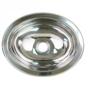 Scandvik 10280 Polished Ss Oval Sink - 13.25