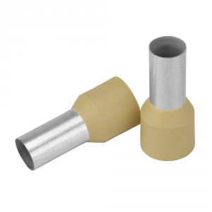 Pacer TFRL2-16MM-10 Pacer Beige 2 Awg Wire Ferrule - 16mm Length - 10 