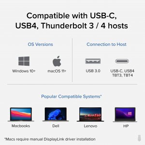 Plugable USBC-6950PDZ Plugable Usb-c Dual Hdmi Dock