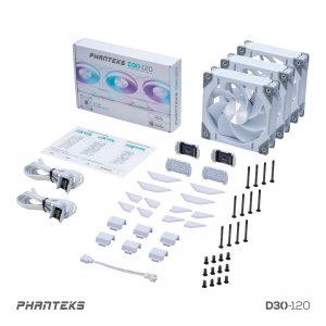 Phanteks PH-F120D30R_DRGBPWMWT013P D30-120 White Argb Fan Kit With 3x1