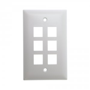 Onq WP3406WH 1 Gang 6-port Wall Plate White