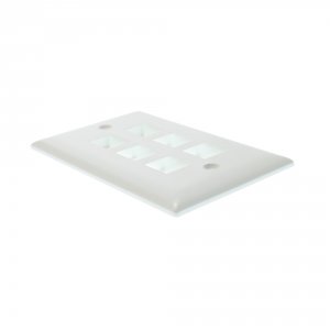 Onq WP3406WH 1 Gang 6-port Wall Plate White