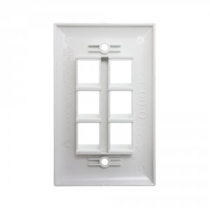 Onq WP3406WH 1 Gang 6-port Wall Plate White