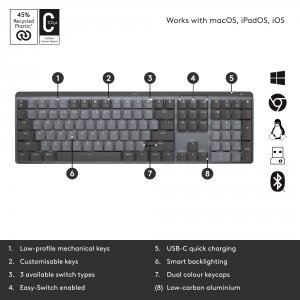 Logitech 920-010548 Mx Mech Illuminate Wrls Kb