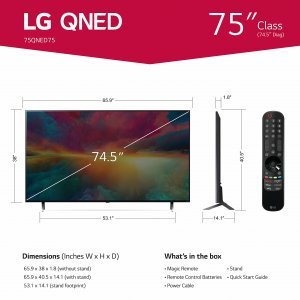 Lg 75QNED75URA 4k Uhd Nanocell Display Billion