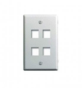 Onq WP3404WH 1 Gang 4-port Wall Plate White