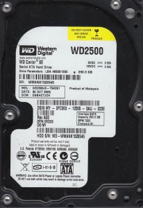 Western WD2500JS-55NCB1 Wd2500js-75ncb1, Dcm Dsbhctjch,  250gb Sata 3.