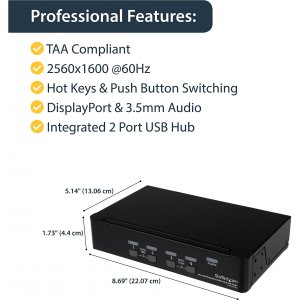 Startech SV431DPUA 4 Port Usb Displayport Kvm Switch