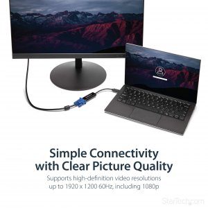 Startech USB32VGAES Connect A Vga Display Through This Slim Usb 3.0 Ad