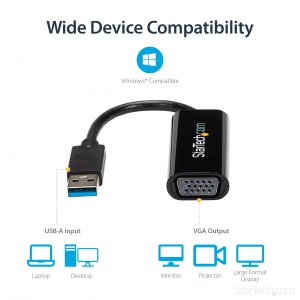 Startech USB32VGAES Connect A Vga Display Through This Slim Usb 3.0 Ad