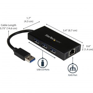 Startech ST3300GU3B Add 3 External Usb 3.0 Ports W Uasp And A Gb Ether