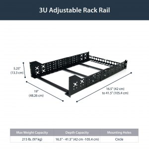 Startech UNIRAILS3U Mount 19 Servers Or Networking Hardware In Any Sta