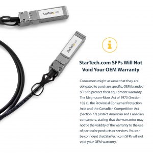 Startech QV8859 100% Cisco Sfp-h10gb-cu3m Compatible 3m 10g Direct Att