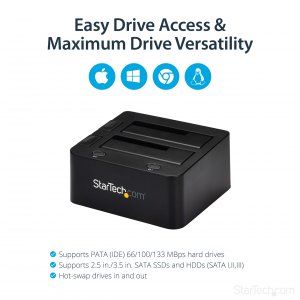 Startech UNIDOCKU33 Dual-bay Hard Drive Dock For 2.53.5 Sata And Ide D