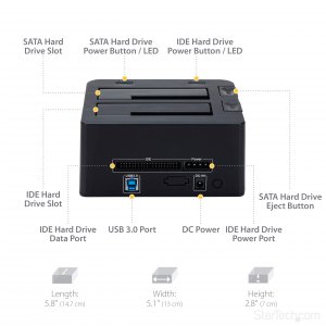 Startech UNIDOCKU33 Dual-bay Hard Drive Dock For 2.53.5 Sata And Ide D