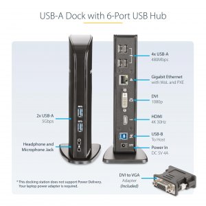 Startech USB3SDOCKHD Dual Monitor Dock Connects Hdmi Dvi Displays To Y