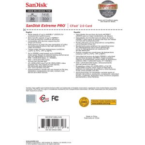 Sandisk SDCFSP-128G-A46D 128gb Extreme Pro Cfast 2.0 525430mbs