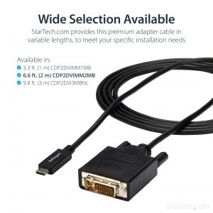 Startech CDP2DVIMM2MB 2m Usb-c To Dvi Cable