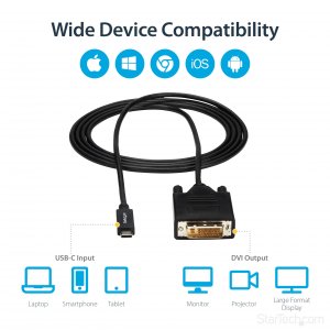 Startech CDP2DVIMM2MB 2m Usb-c To Dvi Cable