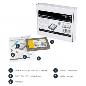 Startech 25S22M2NGFFR Install Two M.2 Ssds Into A 2.5 In Bay To Create