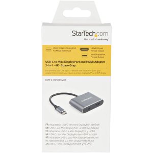 Startech CDP2HDMDP Ac  Usb-c Multiport Video Adapter 4k 60hz Usb-c To 