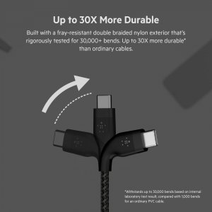 Belkin CAB010BT2MBK Usb-a To Usb-c, Braid Sil, 2m, Blk