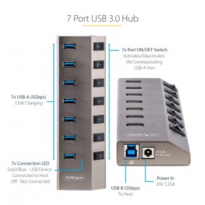 Anacapa 5G7AIBS-USB-HUB-NA Startech 7-port Self Powered