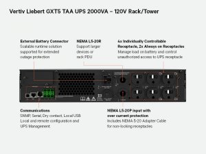 Vertiv GXT5-2000LVRT2UXLTAA Gxt5 Taa 2000va 120v Ups Rack