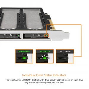 Icy MB842MP-B Rd Mb842mp-b Tougharmor Mb842mp-b 2 Bay M.2 Nvme Ssd Mob