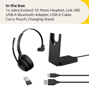 Jabra 25599-899-989-01 Evolve2 55 Link380a Ms Mono Stand