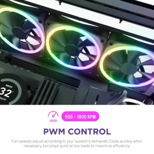 Nzxt RF-D14DF-B1 Fan Rf-d14df-b1 F140 Rgb Duo 2x140mm Fan Fdb 4-pin Pw