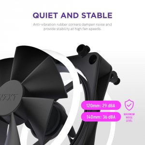 Nzxt RF-D14DF-B1 Fan Rf-d14df-b1 F140 Rgb Duo 2x140mm Fan Fdb 4-pin Pw