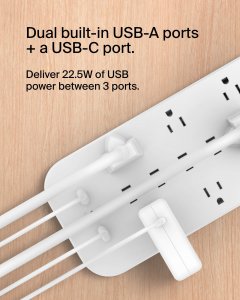 Belkin SRA007p12tt6 12 Outlet 6 Cord Usb A C