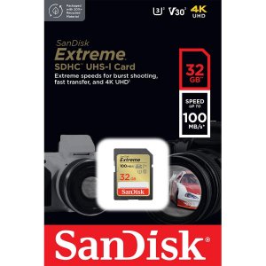 Sandisk SDSDXVT-032G-ANCIN 32gb Extreme Sdhc, 32gb, Uhs-1 Up To 100mbs