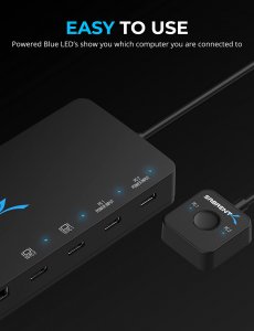 Sabrent USB-CKDH Usb Type C Dual Kvm Switch