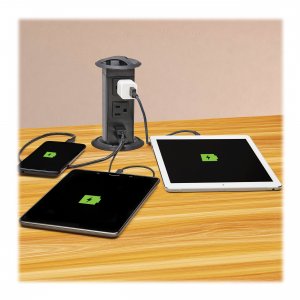 Tripp PS22POPAM Safe-it Pop-up Power And Charging Dock 2-outlet 2xusb-