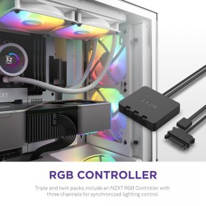 Nzxt RF-C14DF-W1 F140 Rgb Core 140mm Twin Pack Hub-mounted Fans